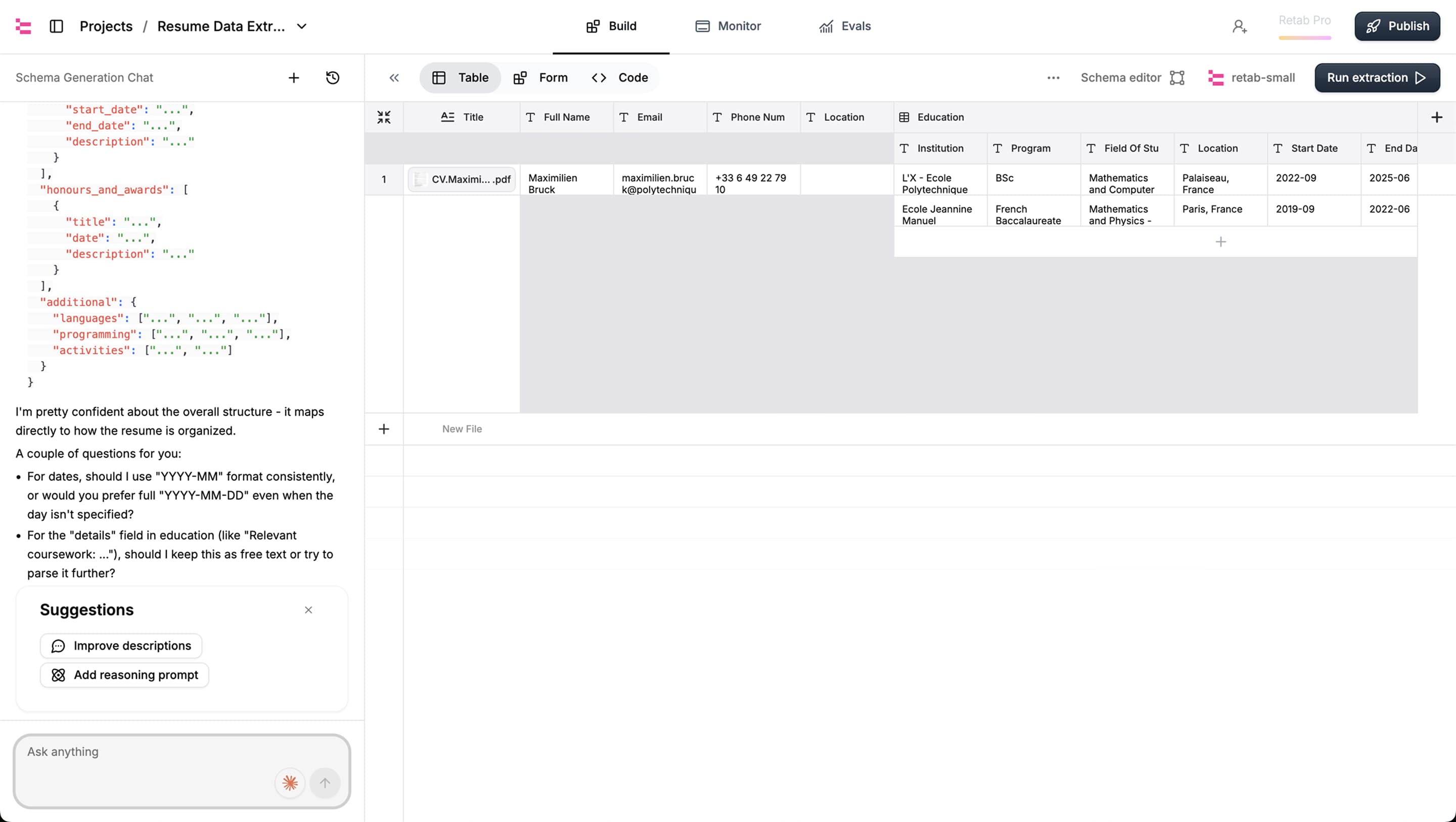 Project Dashboard Interface
